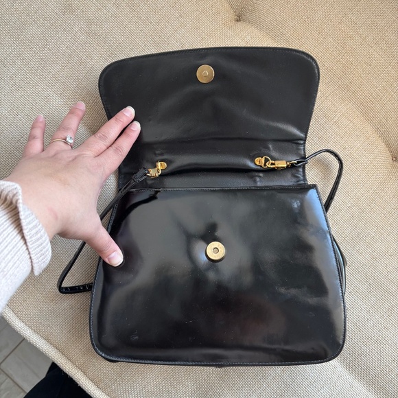 Susan Gail Vintage 1960s Black Patent Leather Bamboo Handle Purse - Picture 6 of 12